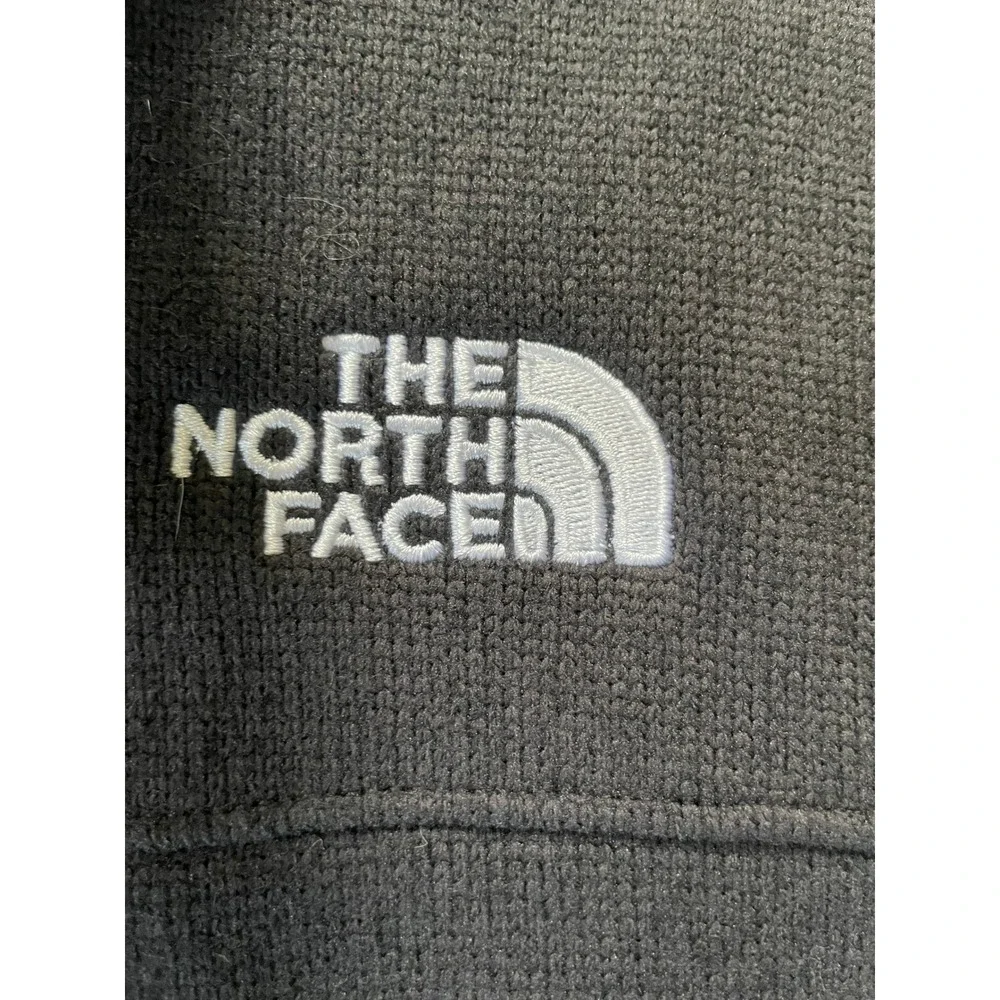 The North Face Mens XL Vest Black Circular Design‎ Fleece Full Zip
